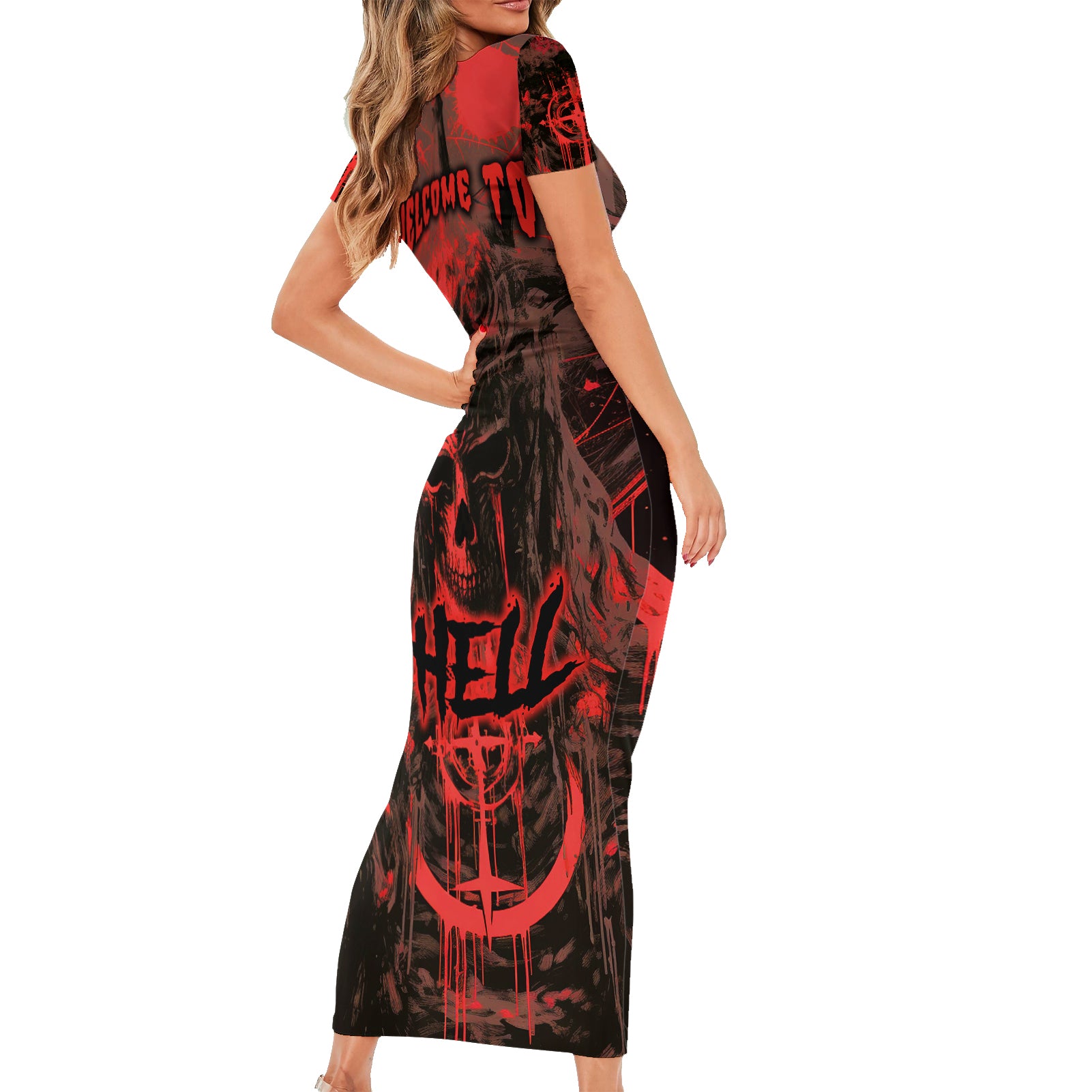 demon-skull-short-sleeve-bodycon-dress-welcome-to-hell