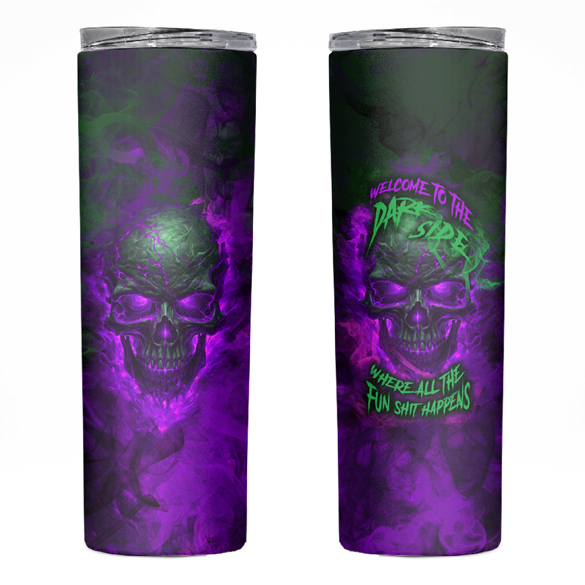 Horor Skull Skinny Tumbler Welcome to the Dark side