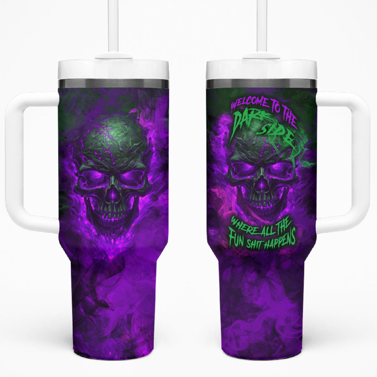 Horor Skull Tumbler With Handle Welcome to the Dark side