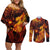 fire-skull-couples-matching-off-shoulder-short-dress-and-long-sleeve-button-shirts-you-inspire-my-inner-serial-killed