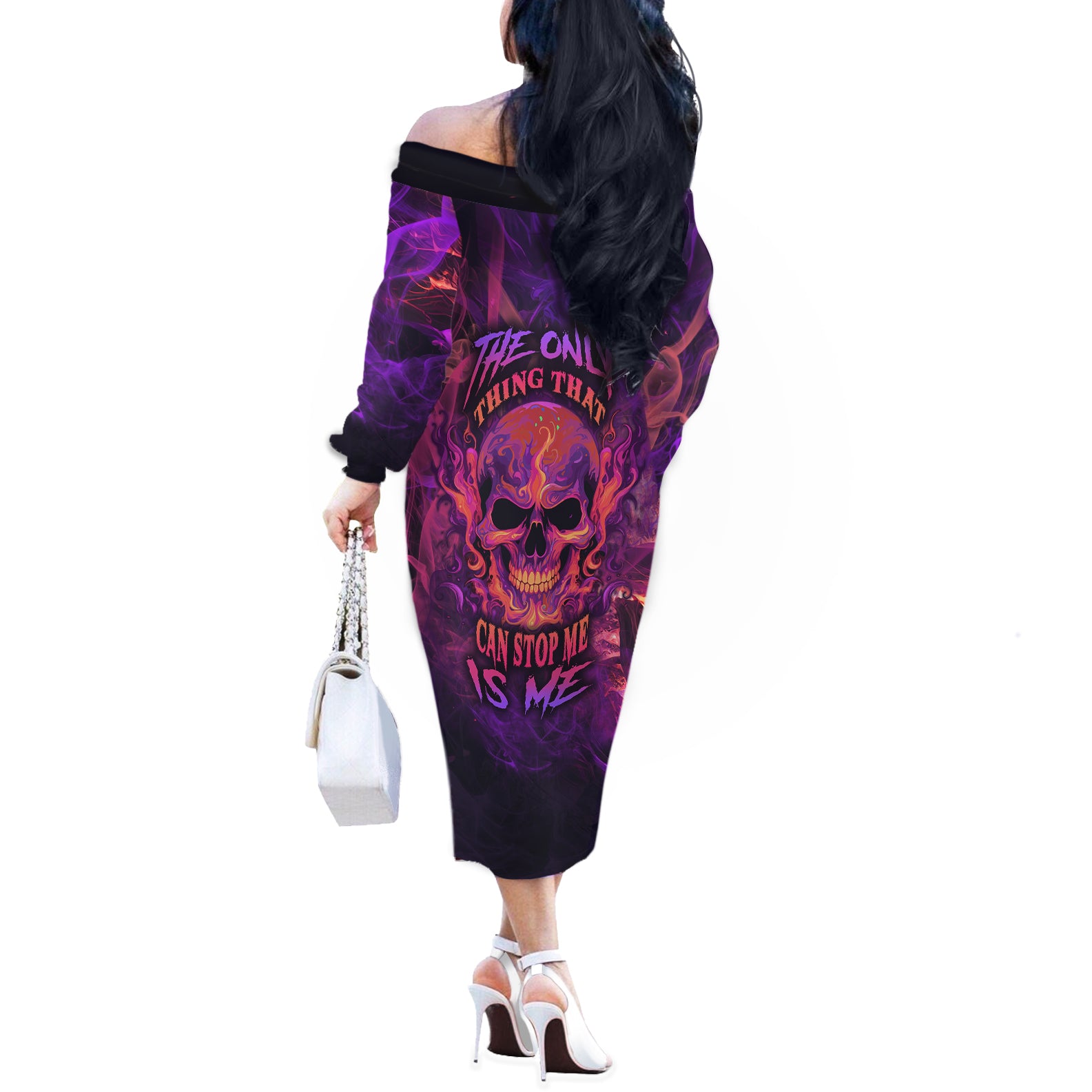 fire-skull-off-the-shoulder-long-sleeve-dress-the-only-thing-that-can-stop-me-is-me