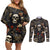 skull-roses-couples-matching-off-shoulder-short-dress-and-long-sleeve-button-shirts-never-say-die