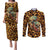 leopard-skull-couples-matching-puletasi-dress-and-long-sleeve-button-shirts-dead-inside