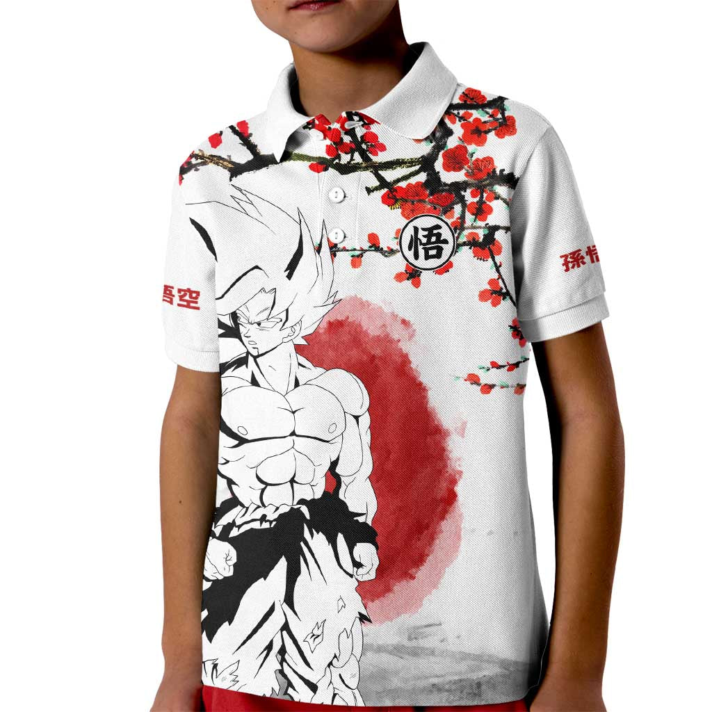 Goku - Dragon Ball Kid Polo Shirt Japan Cherry Blossom Style