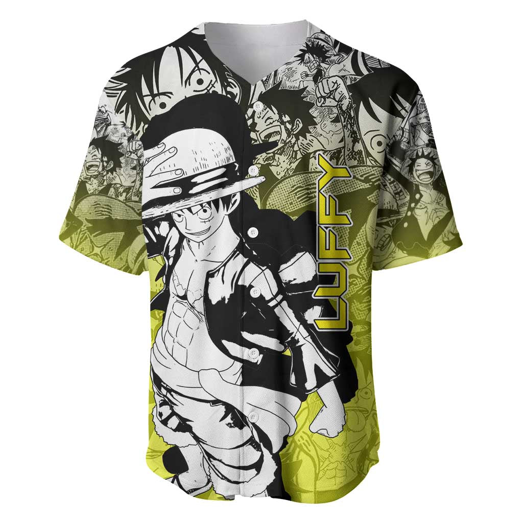 Monkey D. Luffy - One Piece Baseball Jersey Manga Style