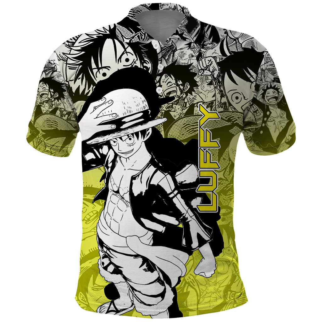 Monkey D. Luffy - One Piece Polo Shirt Manga Style