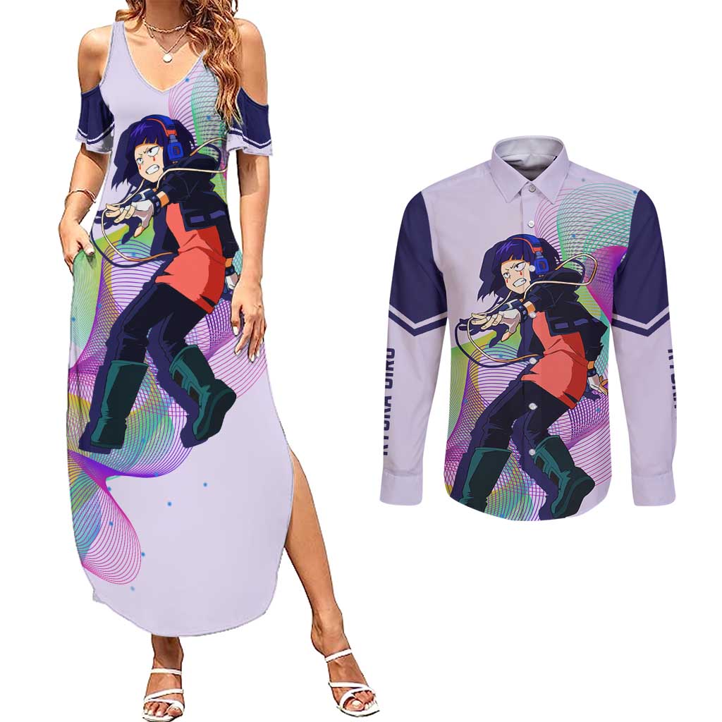 Kyoka Jiro - My Hero Academia Couples Matching Summer Maxi Dress and Long Sleeve Button Shirt Anime Style