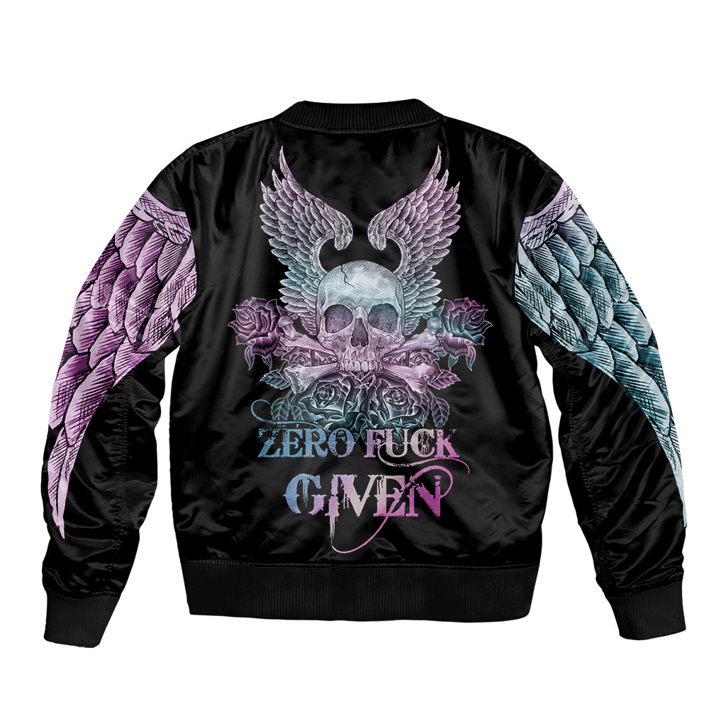 skull-wings-roses-zero-fuck-given-bomber-jacket