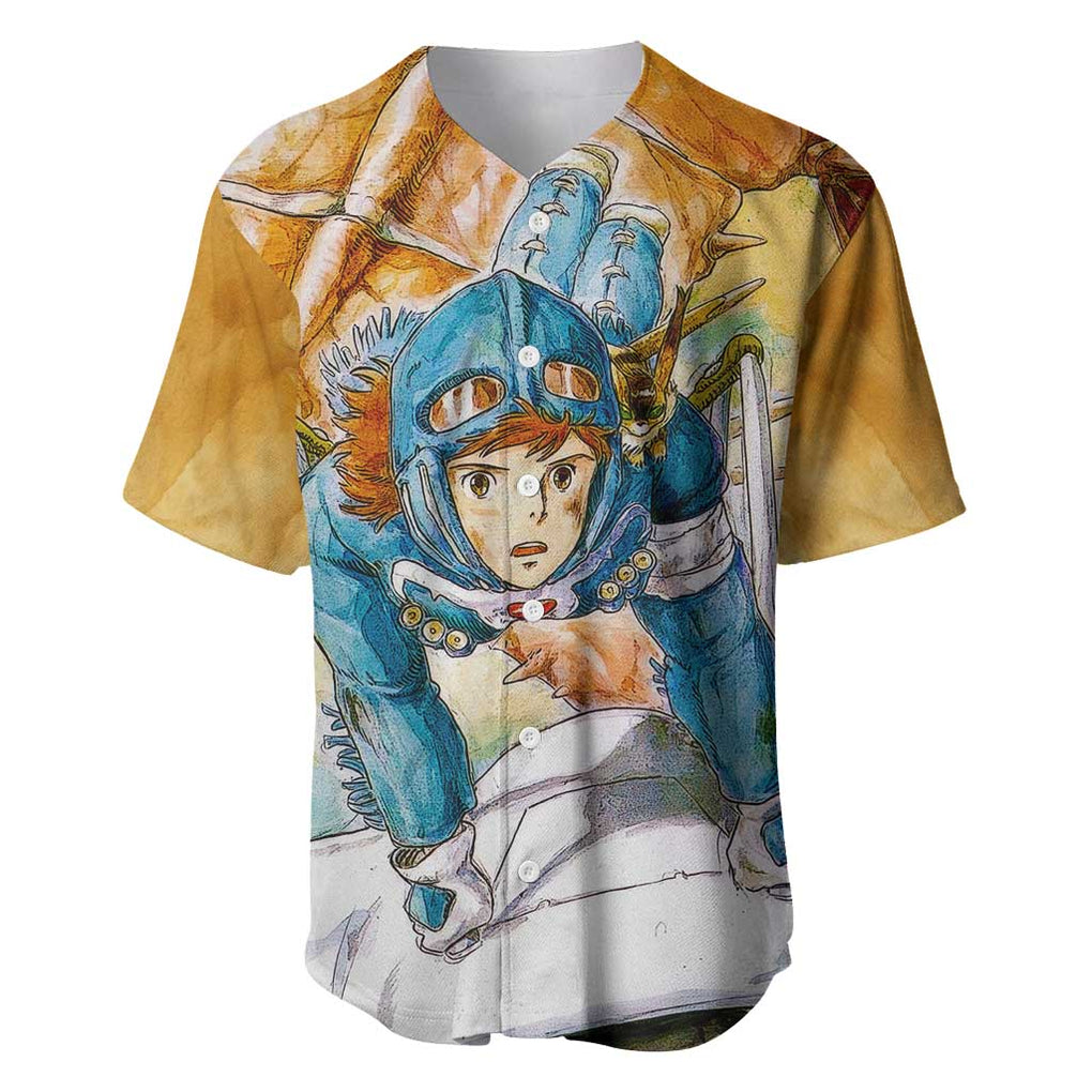 Trippy Nausicaa of the Valley of the Wind Studio Ghibli Baseball Jersey Trippy Style