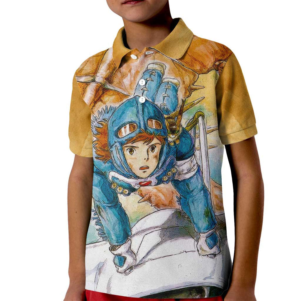 Trippy Nausicaa of the Valley of the Wind Studio Ghibli Kid Polo Shirt Trippy Style