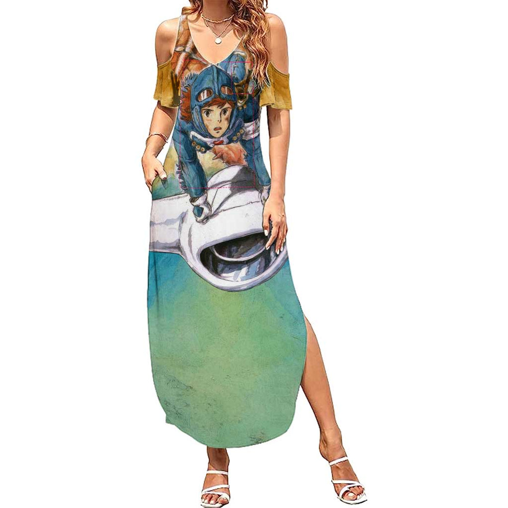 Trippy Nausicaa of the Valley of the Wind Studio Ghibli Summer Maxi Dress Trippy Style