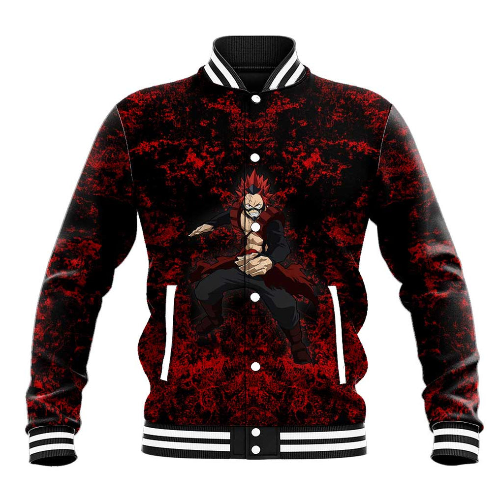 Red Riot Eijiro My Hero Academia Baseball Jacket Blood Grunge Style