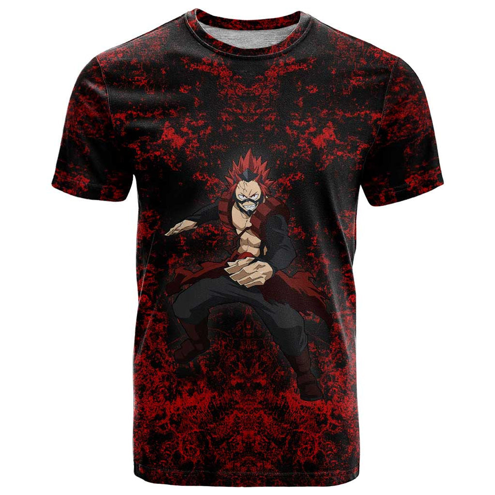 Red Riot Eijiro My Hero Academia T Shirt Blood Grunge Style