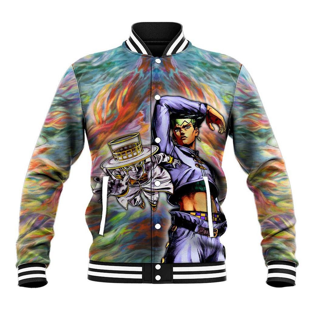 Trippy Rohan Kishibe Heaven’s Door Jojo’s Bizarre Baseball Jacket Trippy Style