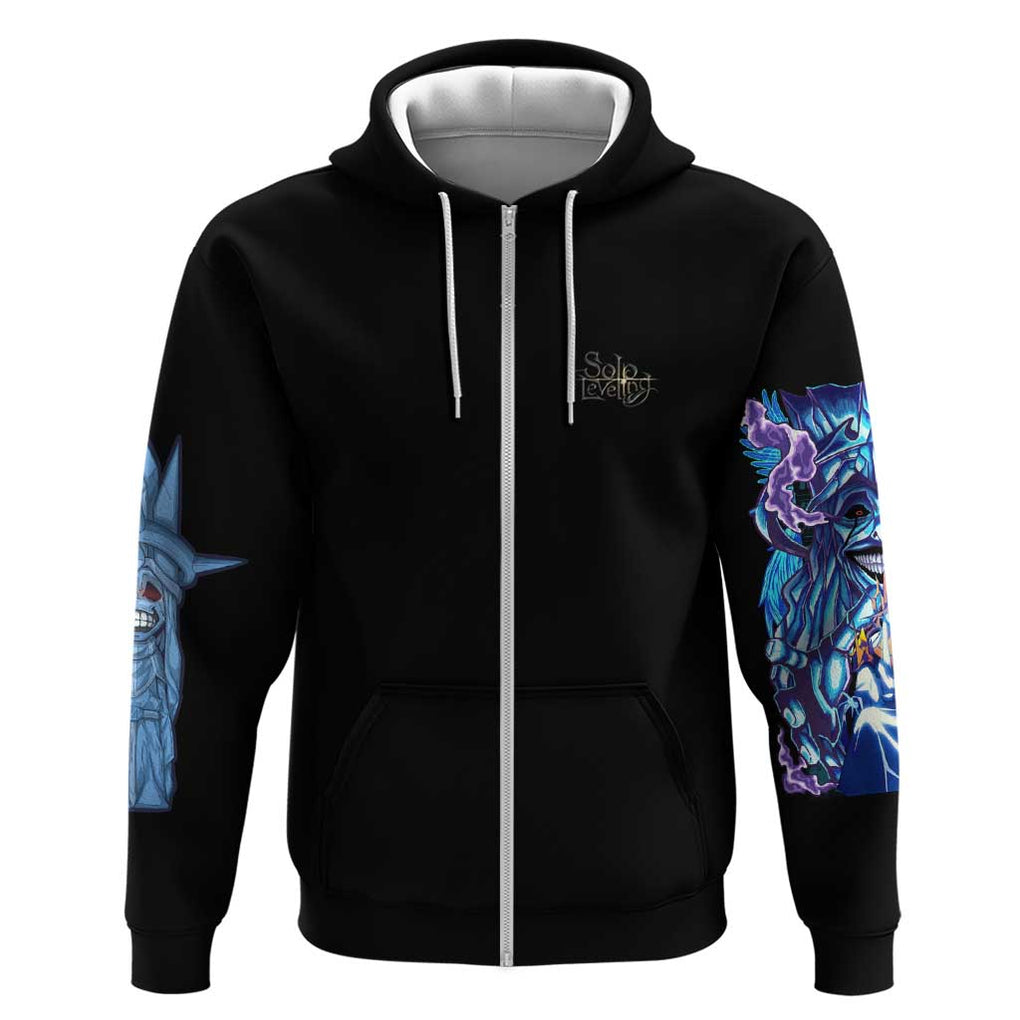 Statue of God - Solo Leveling Zip Hoodie Japan Anime Style