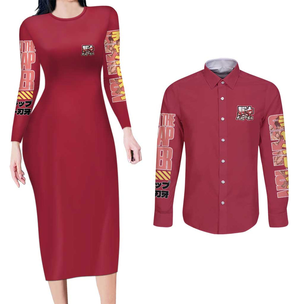 Baki Hanma Baki Couples Matching Long Sleeve Bodycon Dress and Long Sleeve Button Shirt Anime Style