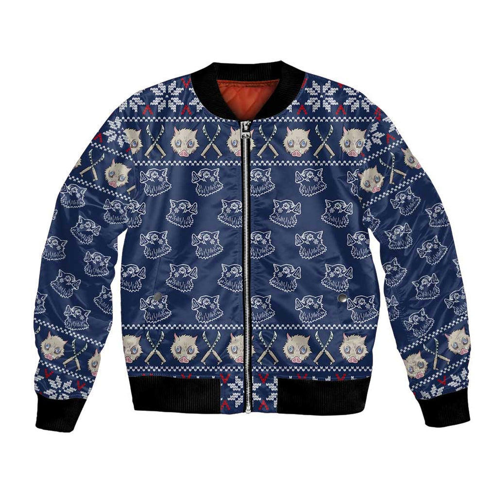 Inosuke - Demon Slayer Bomber Jacket Anime Mix Christmas Style