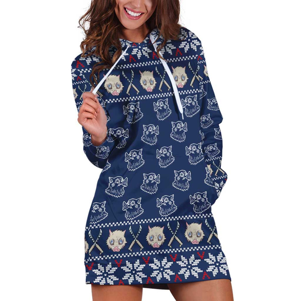 Inosuke - Demon Slayer Hoodie Dress Anime Mix Christmas Style