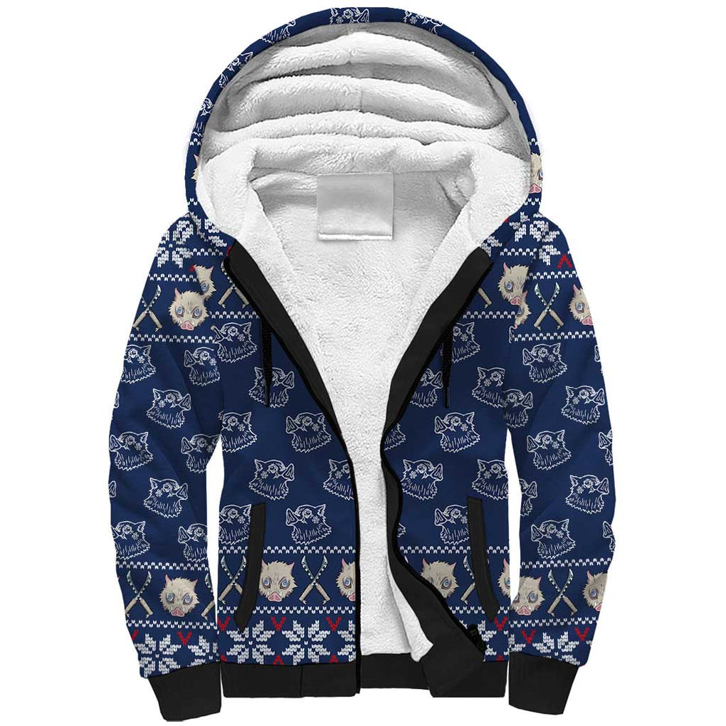 Inosuke - Demon Slayer Sherpa Hoodie Anime Mix Christmas Style