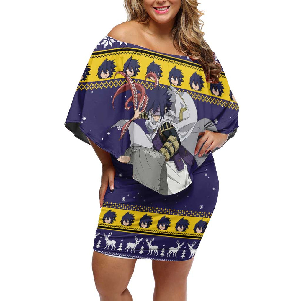 Suneater - My Hero Academia Off Shoulder Short Dress Anime Mix Christmas Style