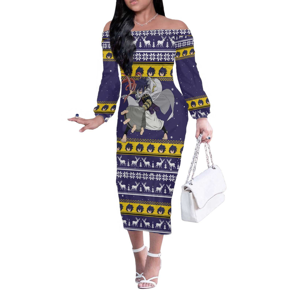 Suneater - My Hero Academia Off The Shoulder Long Sleeve Dress Anime Mix Christmas Style