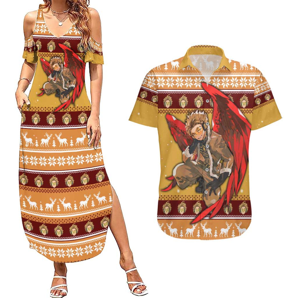 Hawks - My Hero Academia Couples Matching Summer Maxi Dress and Hawaiian Shirt Anime Mix Christmas Style