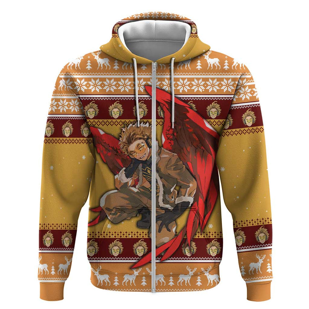 Hawks - My Hero Academia Zip Hoodie Anime Mix Christmas Style