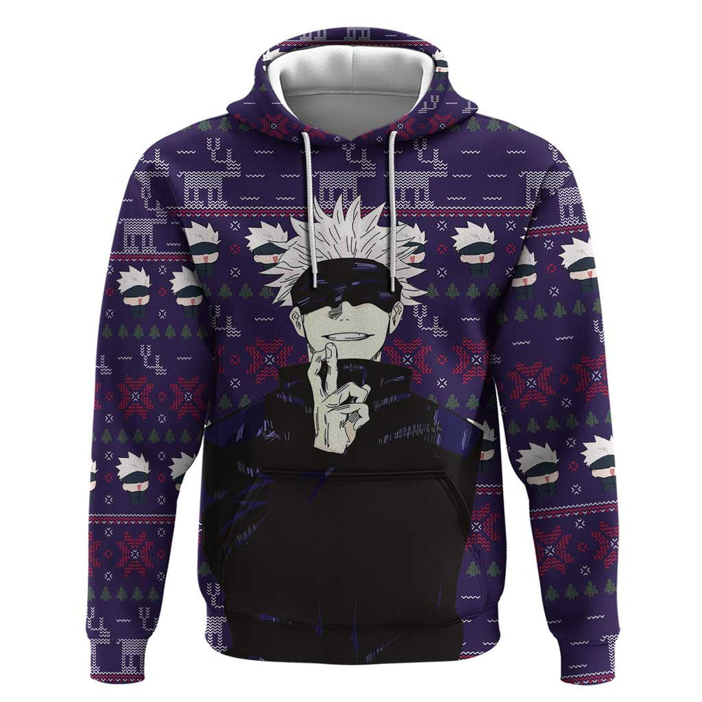 Gojo Satoru Ugly Christmas - Jujutsu Kaisen Hoodie Anime Mix Christmas Style