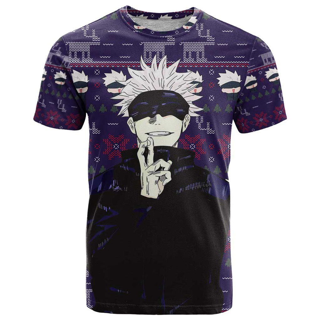 Gojo Satoru Ugly Christmas - Jujutsu Kaisen T Shirt Anime Mix Christmas Style