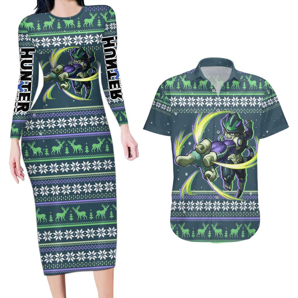 Meruem - Hunter X Hunter Couples Matching Long Sleeve Bodycon Dress and Hawaiian Shirt Anime Mix Christmas Style