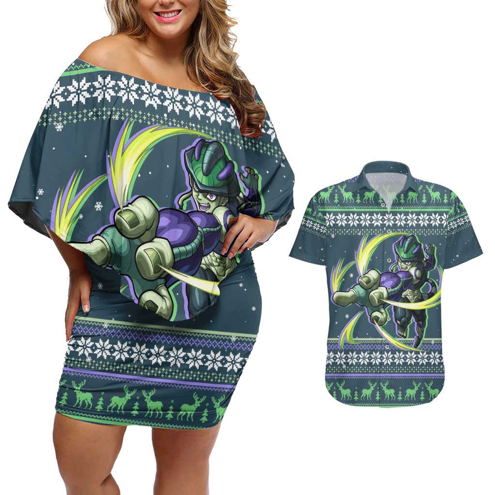 Meruem - Hunter X Hunter Couples Matching Off Shoulder Short Dress and Hawaiian Shirt Anime Mix Christmas Style