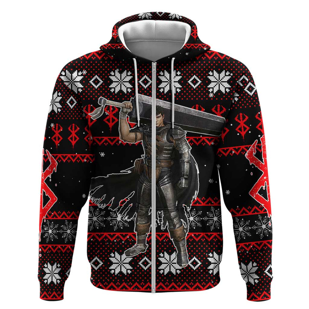 Guts - Berserk Zip Hoodie Anime Mix Christmas Style