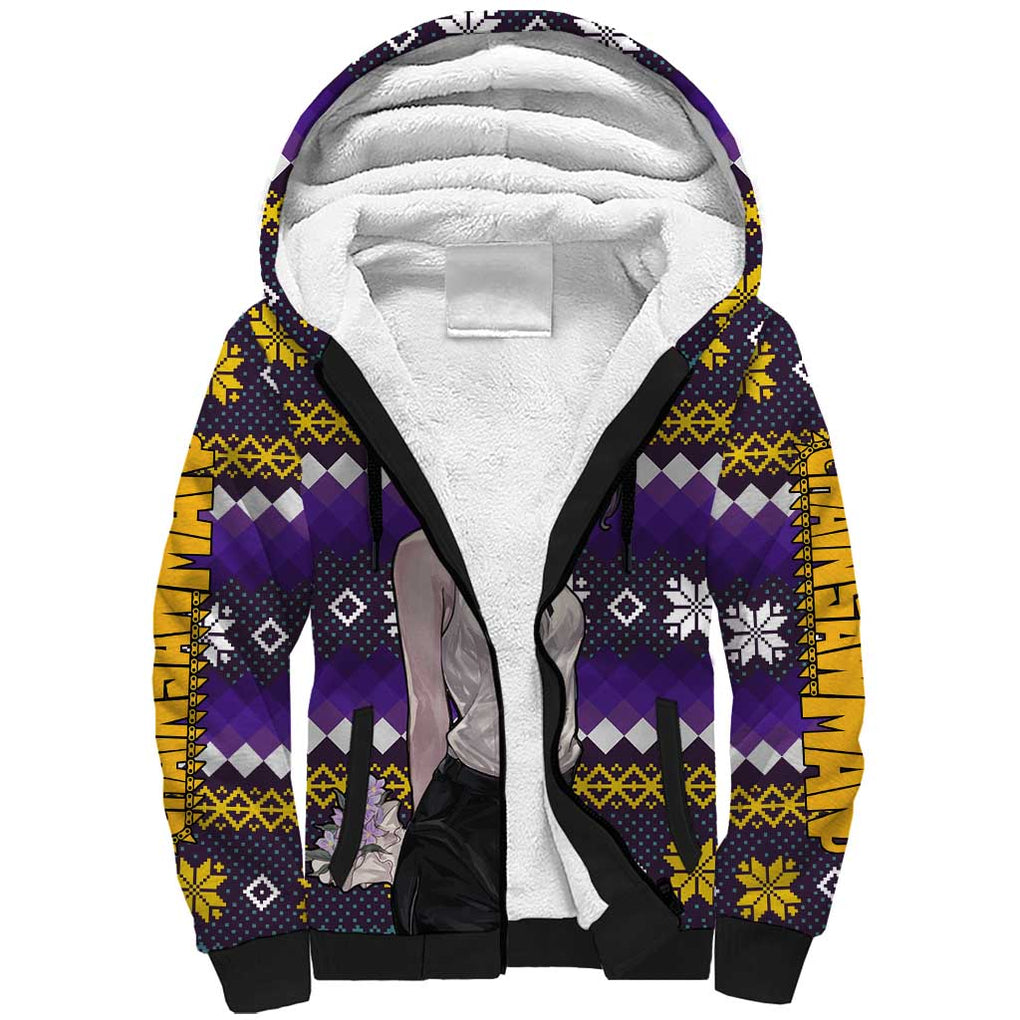 Zere - Chainsaw Man Sherpa Hoodie Anime Mix Christmas Style