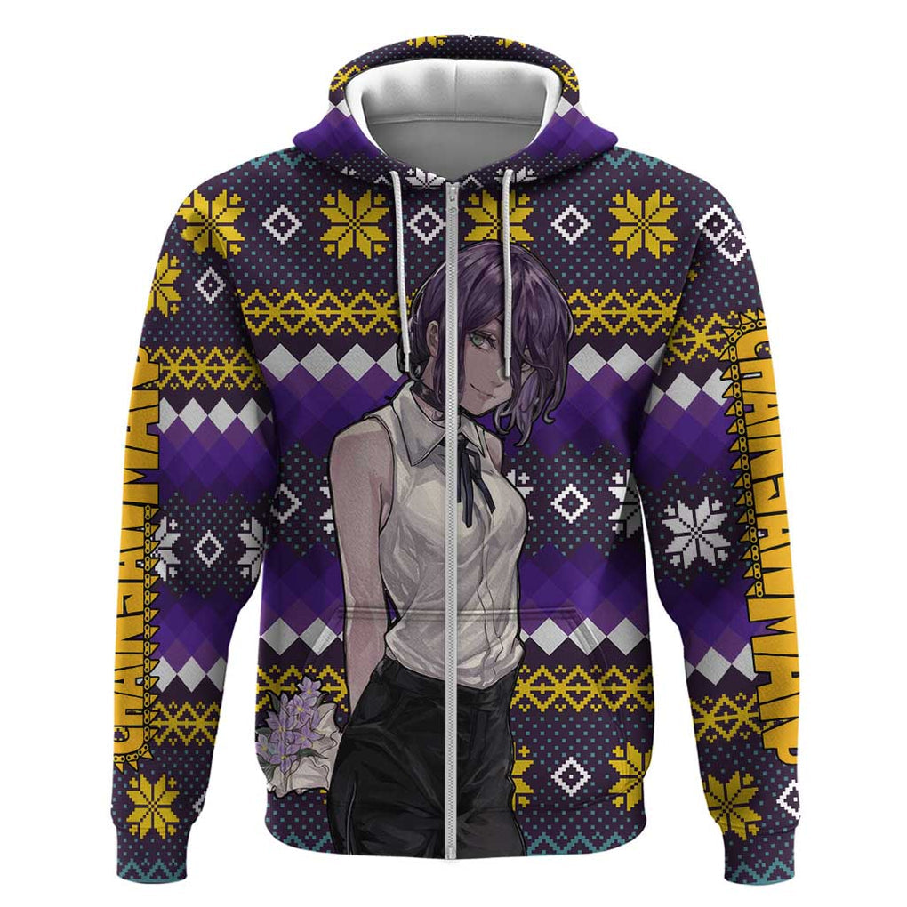 Zere - Chainsaw Man Zip Hoodie Anime Mix Christmas Style