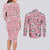 Jigglypuff - Pattern Style Couples Matching Long Sleeve Bodycon Dress and Long Sleeve Button Shirt