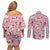 Jigglypuff - Pattern Style Couples Matching Off Shoulder Short Dress and Long Sleeve Button Shirt