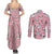 Jigglypuff - Pattern Style Couples Matching Summer Maxi Dress and Long Sleeve Button Shirt