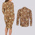 Eevee Pattern Style Couples Matching Long Sleeve Bodycon Dress and Long Sleeve Button Shirt