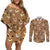 Eevee Pattern Style Couples Matching Off Shoulder Short Dress and Long Sleeve Button Shirt