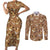 Eevee Pattern Style Couples Matching Short Sleeve Bodycon Dress and Long Sleeve Button Shirt