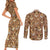 Eevee Pattern Style Couples Matching Short Sleeve Bodycon Dress and Long Sleeve Button Shirt