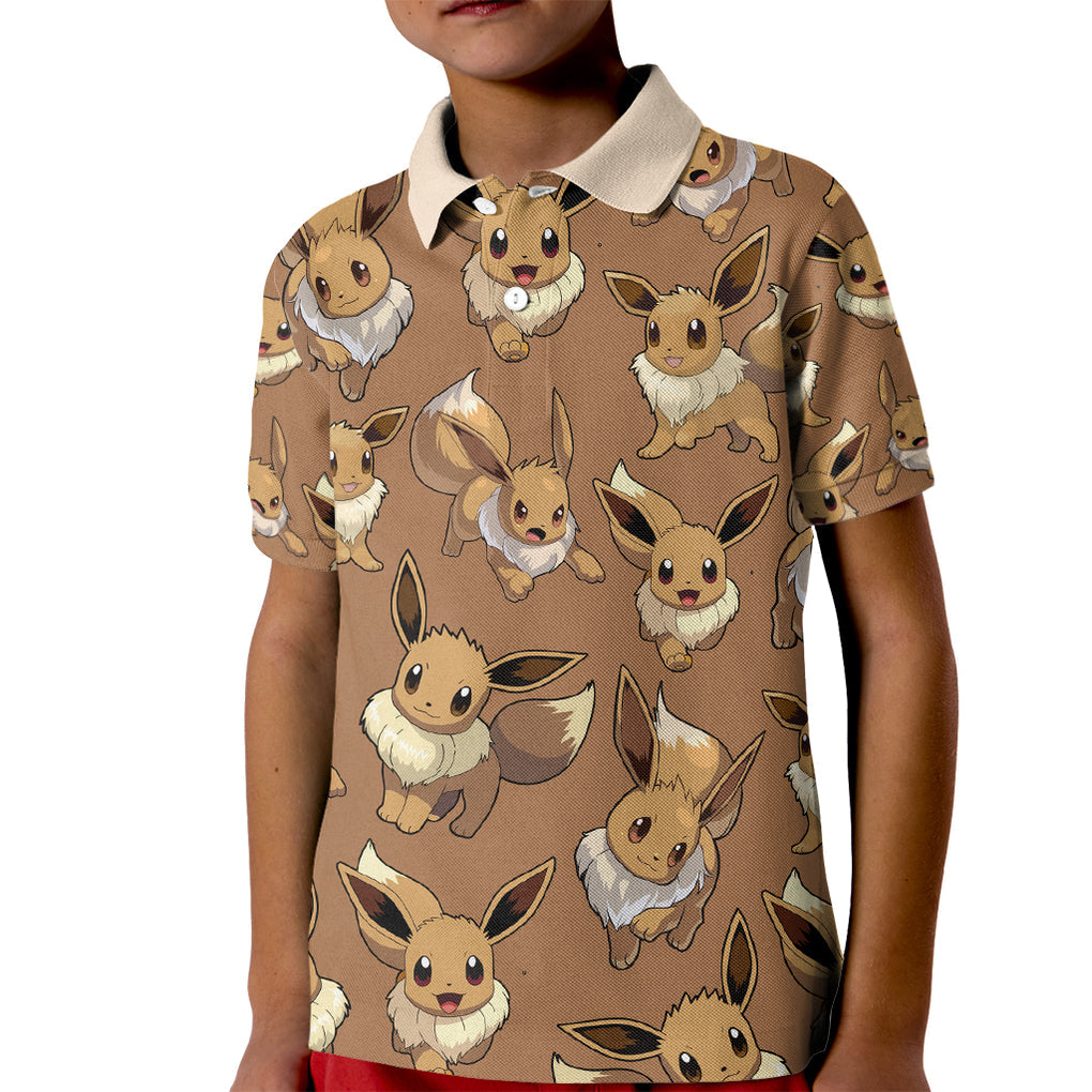 Eevee Pattern Style Kid Polo Shirt