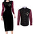 Dracule Mihawk - One Piece Anime Couples Matching Long Sleeve Bodycon Dress and Long Sleeve Button Shirt