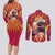 Rengoku - Demon Slayer Couples Matching Long Sleeve Bodycon Dress and Long Sleeve Button Shirt Anime Style