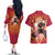 Rengoku - Demon Slayer Couples Matching Off The Shoulder Long Sleeve Dress and Hawaiian Shirt Anime Style