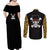 Rob Lucci - One Piece Couples Matching Off Shoulder Maxi Dress and Long Sleeve Button Shirt Anime Mix Pattern Style