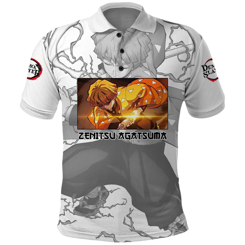 Zenitsu Agatsuma - Demon Slayer Polo Shirt Anime Style