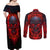 horror-skull-couples-matching-off-shoulder-maxi-dress-and-long-sleeve-button-shirts-if-karma-doesnt-hit-you-trust-me-i-will