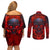 horror-skull-couples-matching-off-shoulder-short-dress-and-long-sleeve-button-shirts-if-karma-doesnt-hit-you-trust-me-i-will