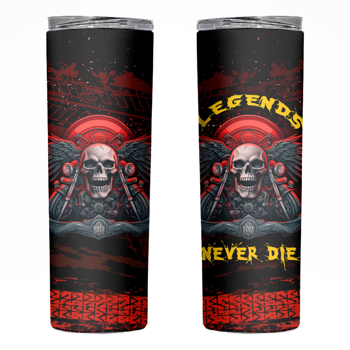 Skull Biker Skinny Tumbler Legend Never Die